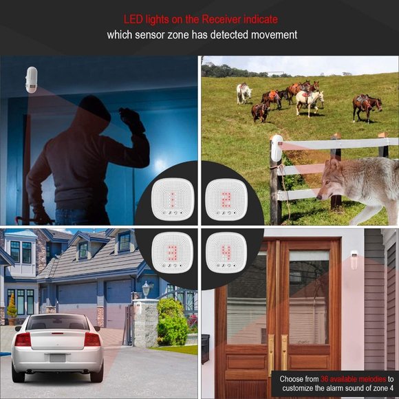 Wireless Motion Detector Security Doorbell Alarm - Picture 3 of 7